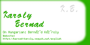karoly bernad business card